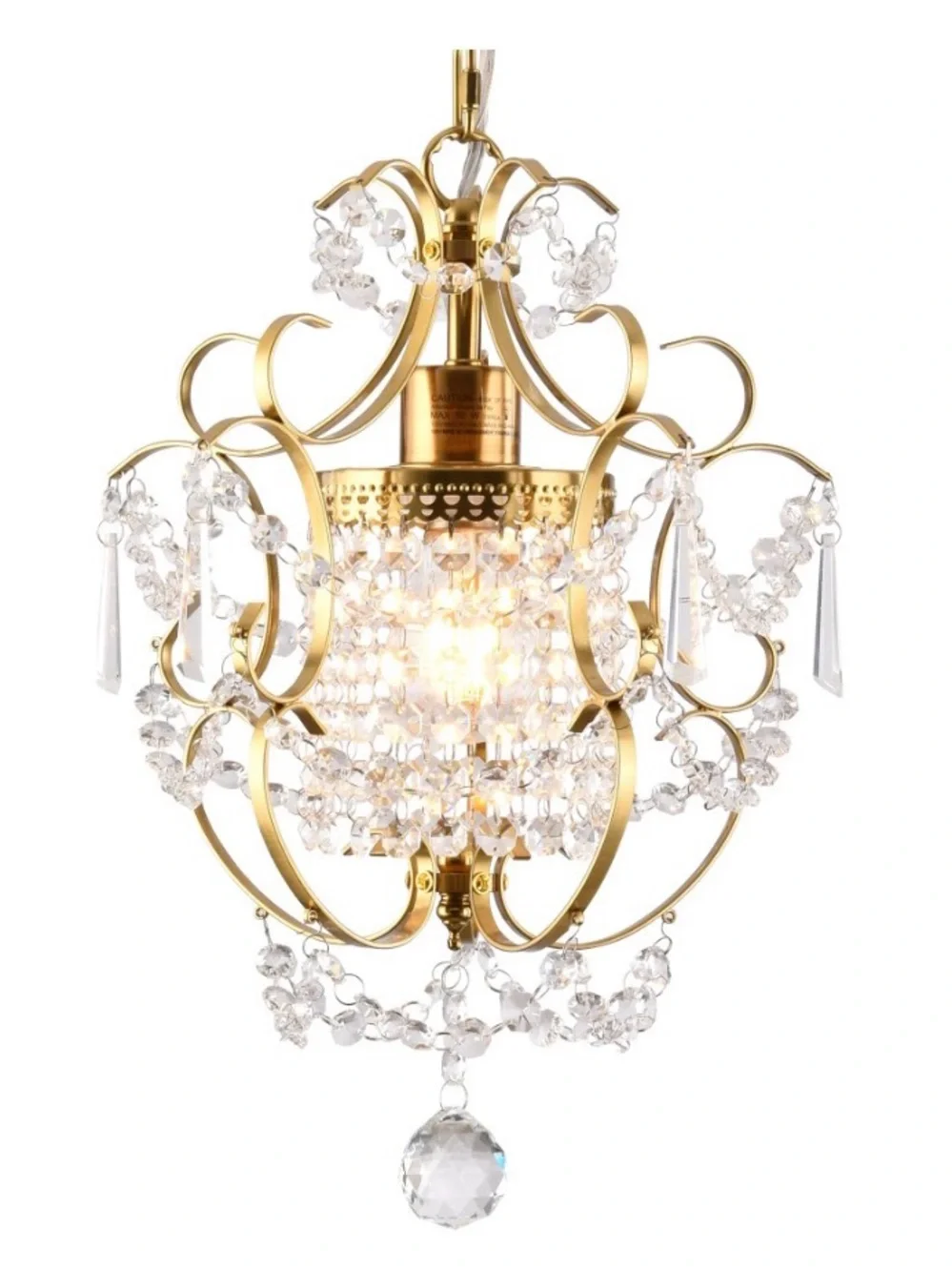 Modern Gold Mini Chandelier, Crystal Light Fixtures